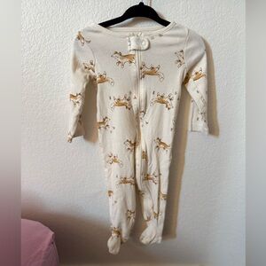Carter’s Cream Fox Print Baby One-Piece Footed Pajamas